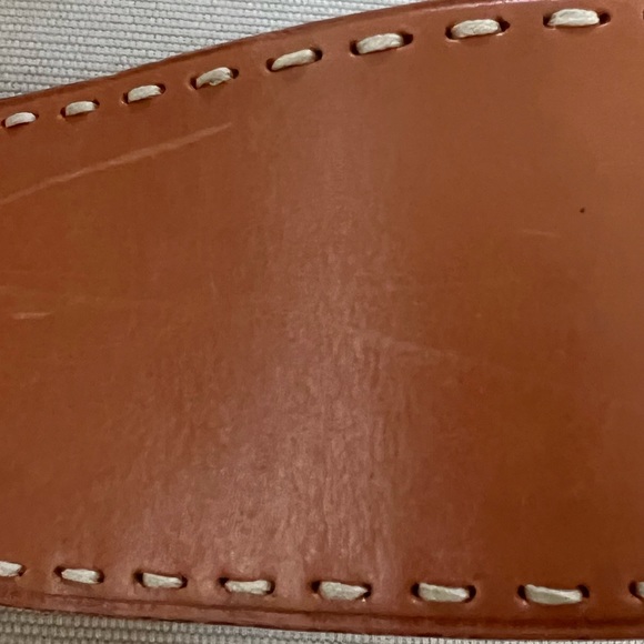 Prada Leather Thick Belt Large Silver Buckle boho festival - Picture 4 of 12